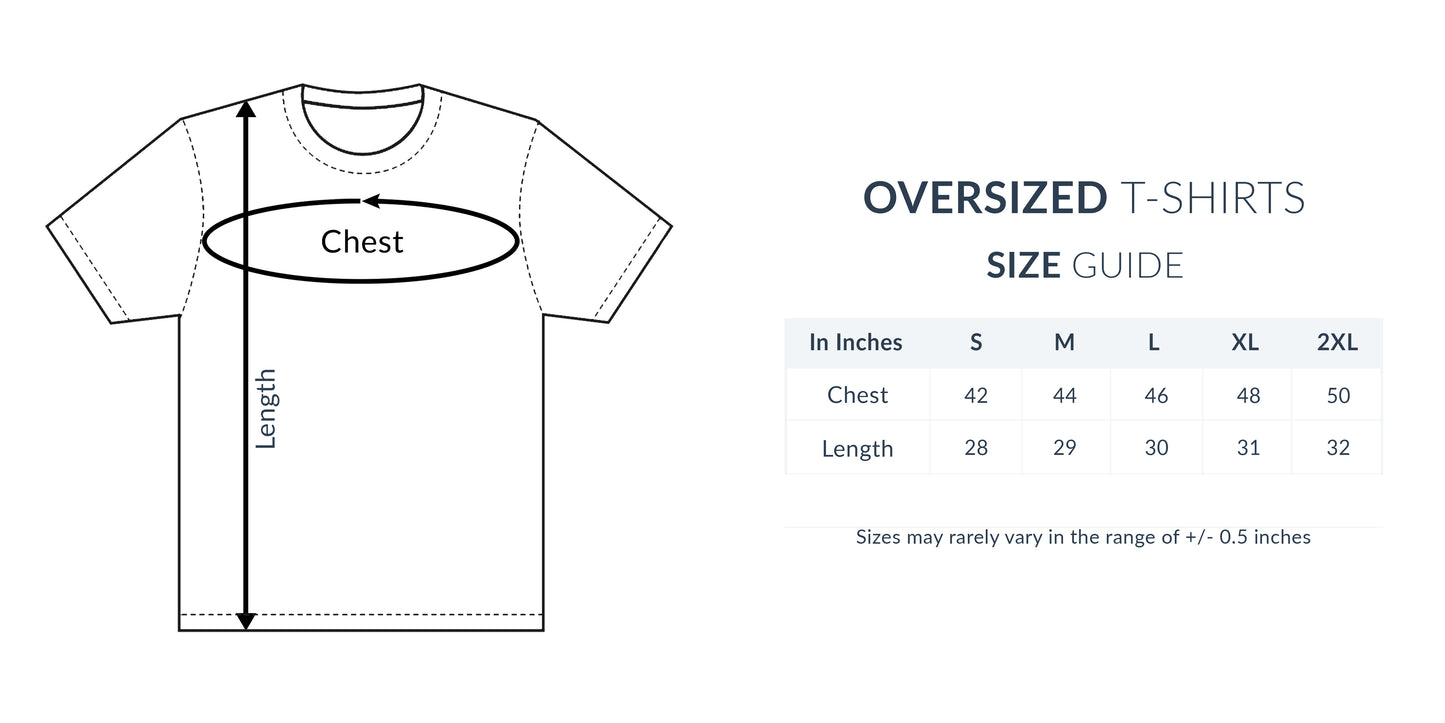 Oversized T-Shirts : Unisex Plain & Solid (Multiple Colors and Sizes)