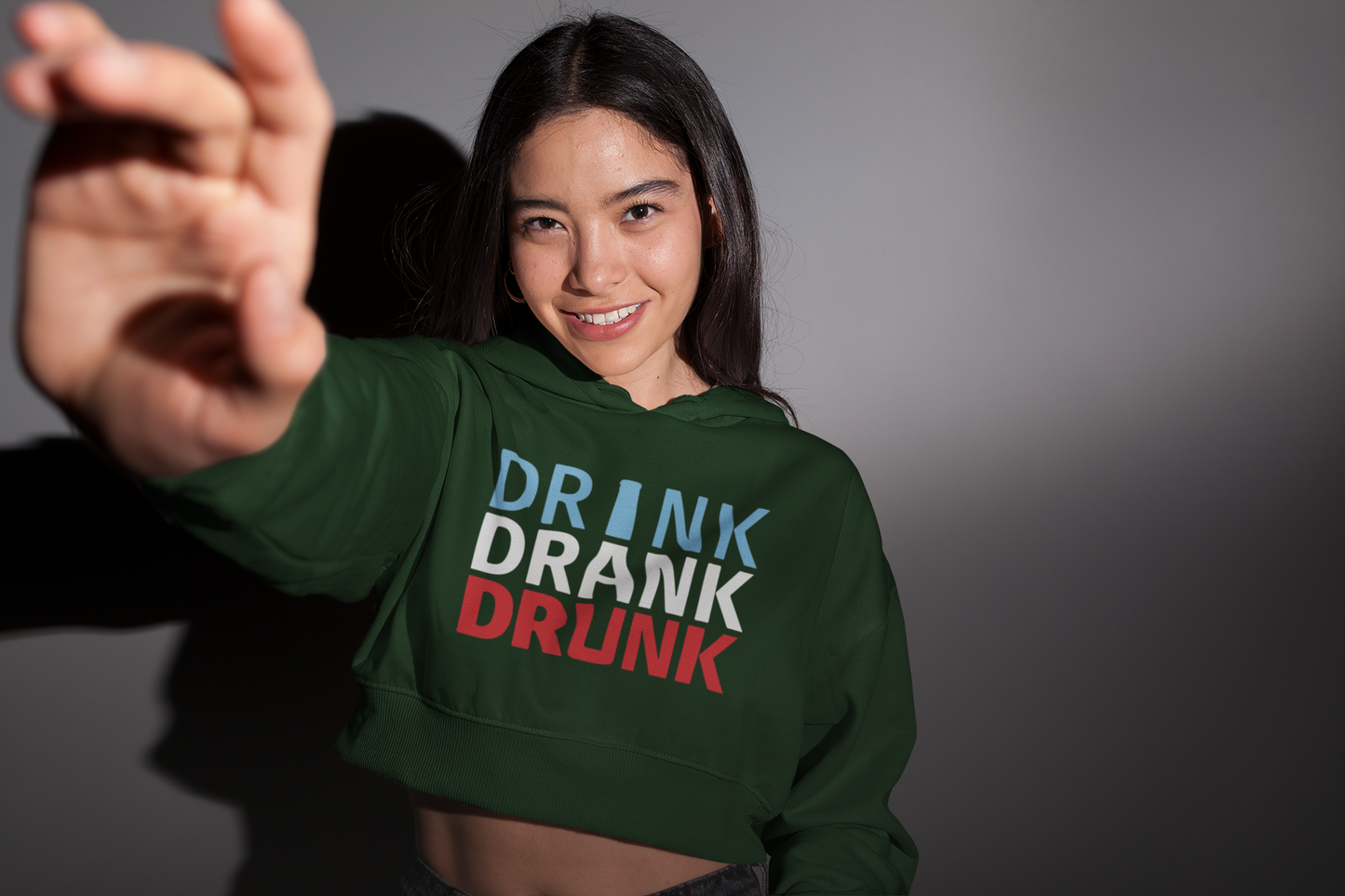 DRINK DRANK DRUNK | Crop Hoodie