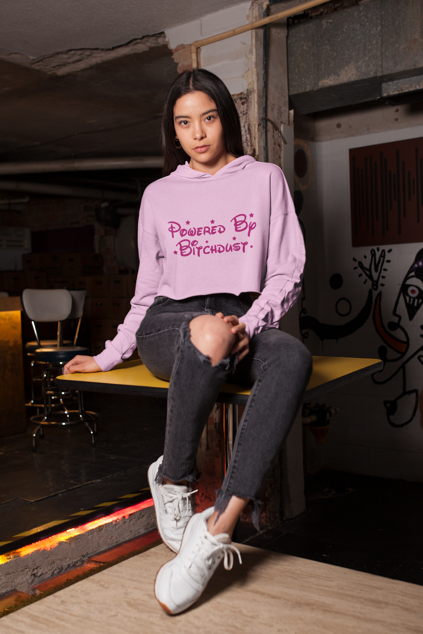 POWERED BY BITCHDUST | Crop Hoodie