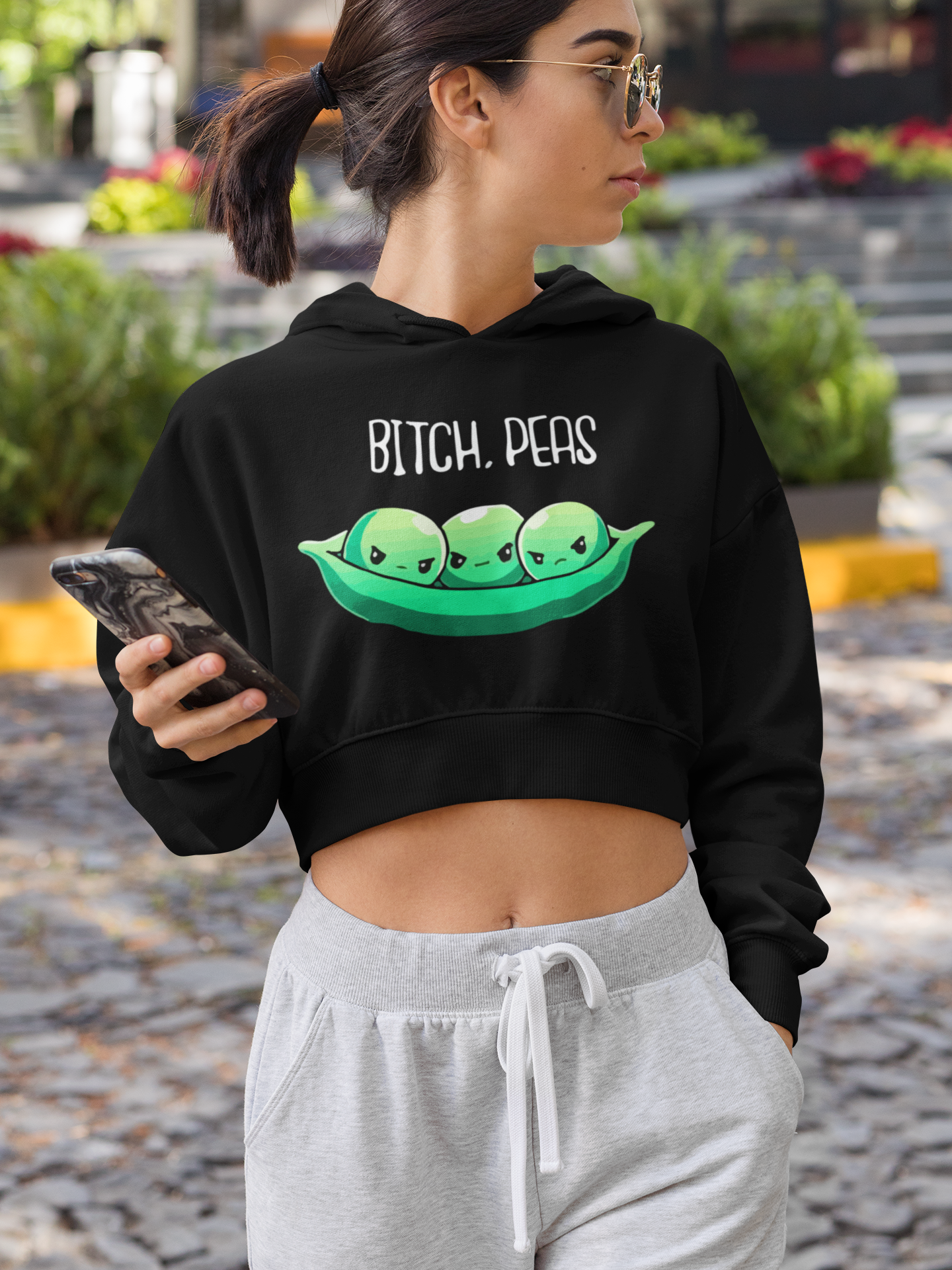 BITCH PEAS | Crop Hoodie