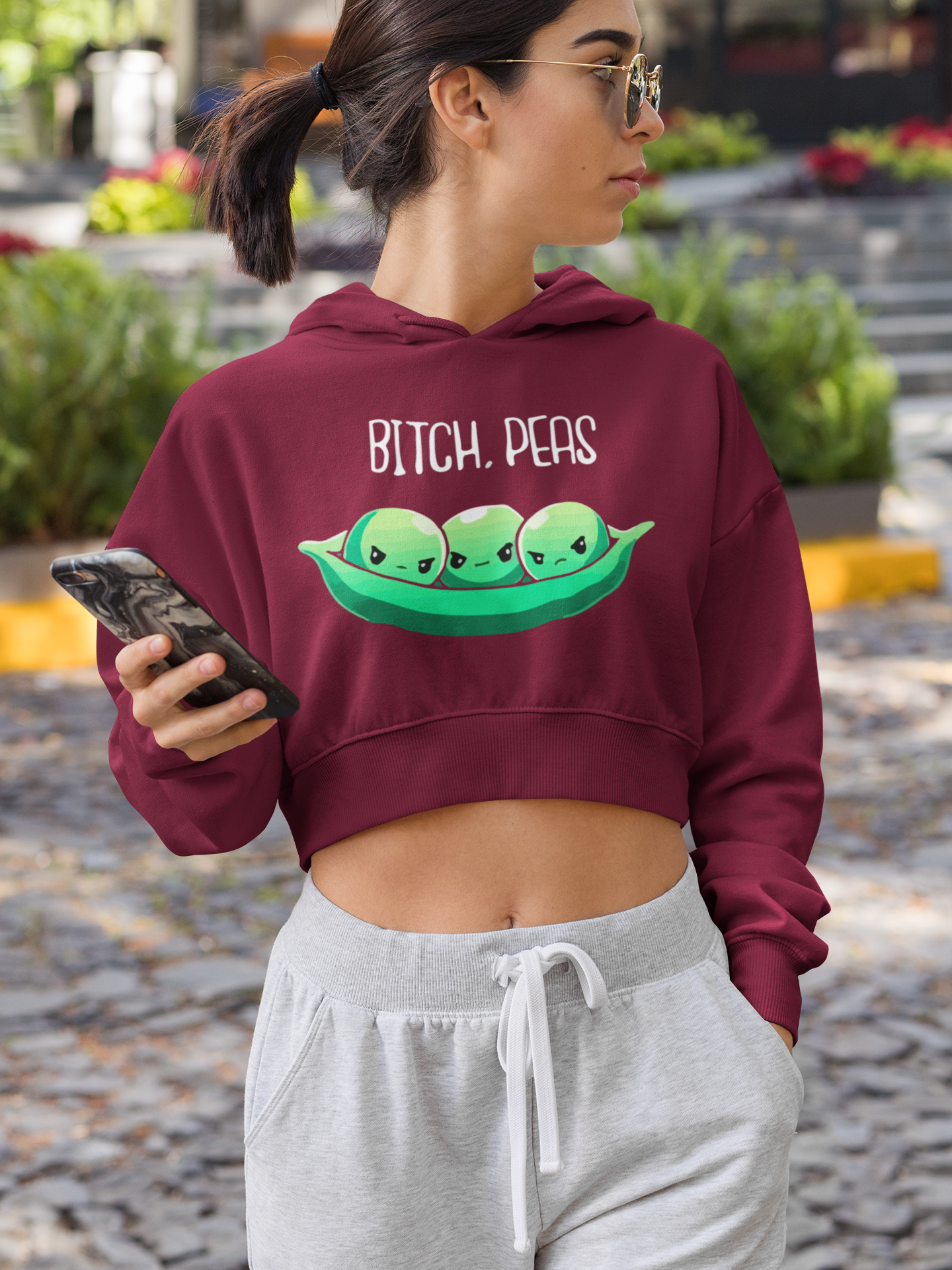 BITCH PEAS | Crop Hoodie