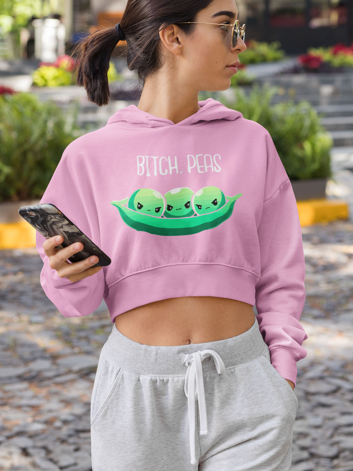 BITCH PEAS | Crop Hoodie