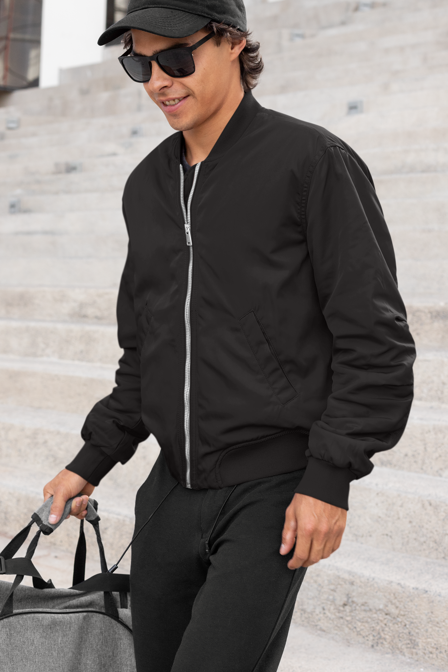 BOMBER JACKET ( Black, Charcoal Grey )