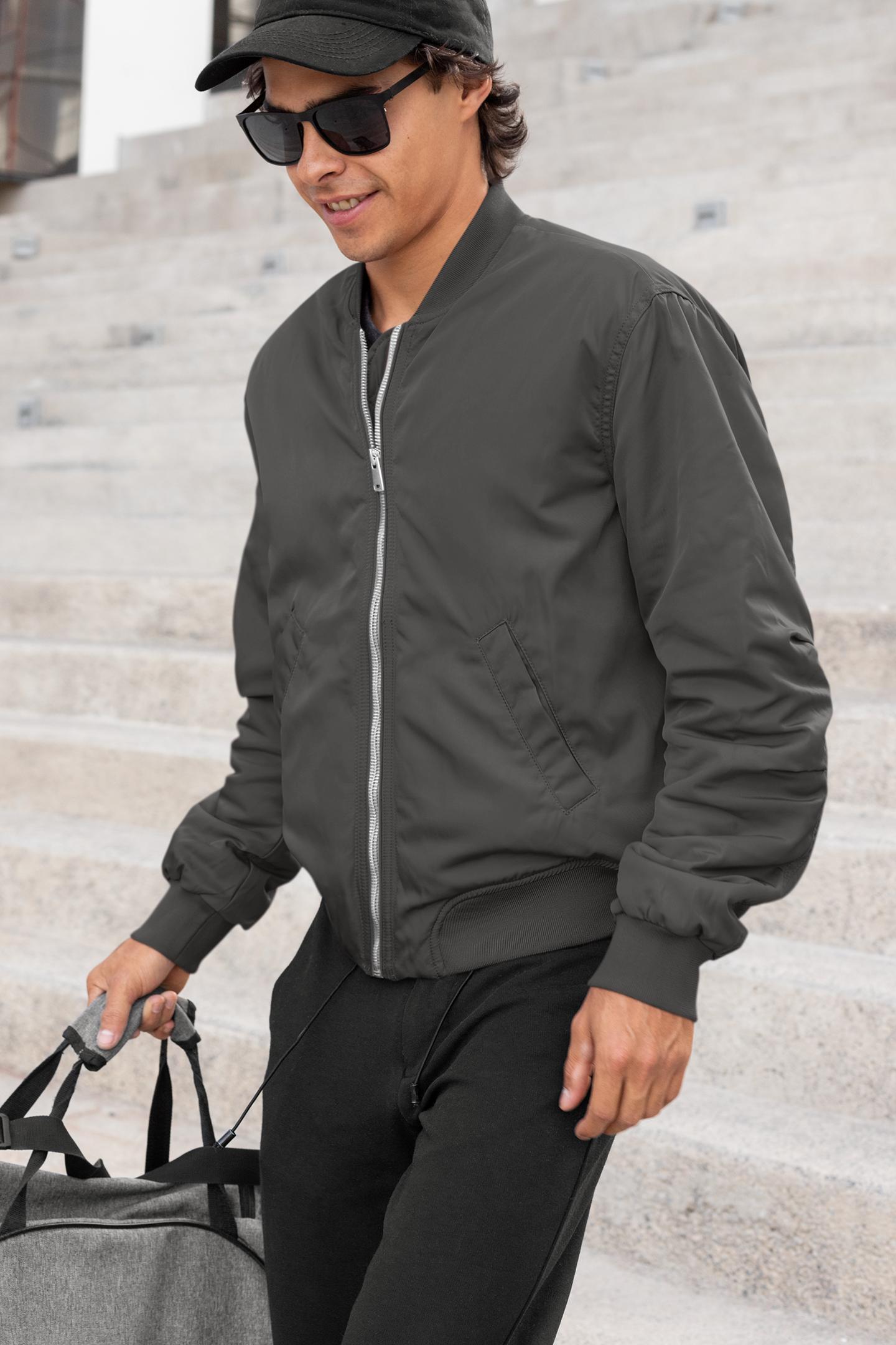 BOMBER JACKET ( Black, Charcoal Grey )