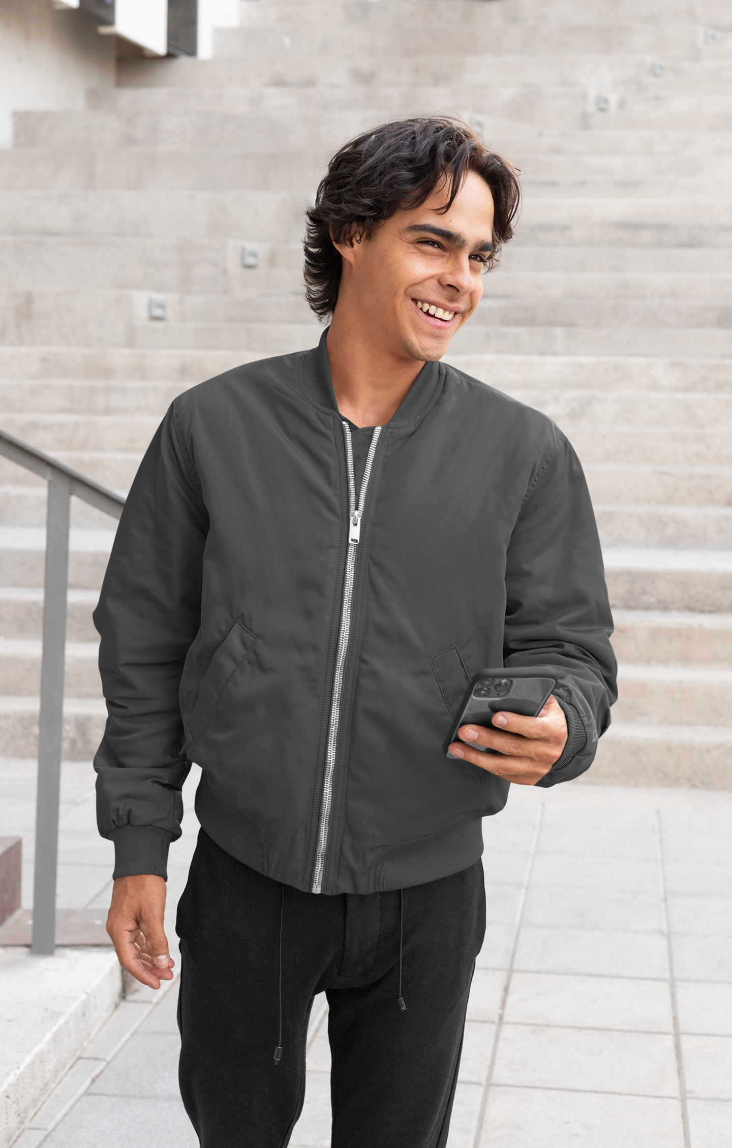 BOMBER JACKET ( Black, Charcoal Grey )