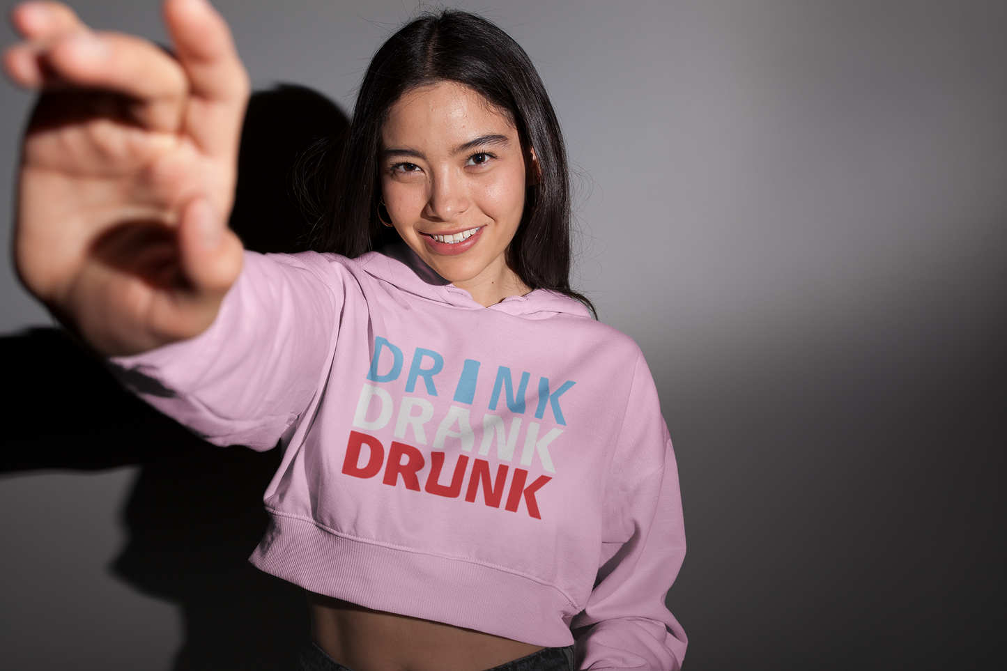 DRINK DRANK DRUNK | Crop Hoodie