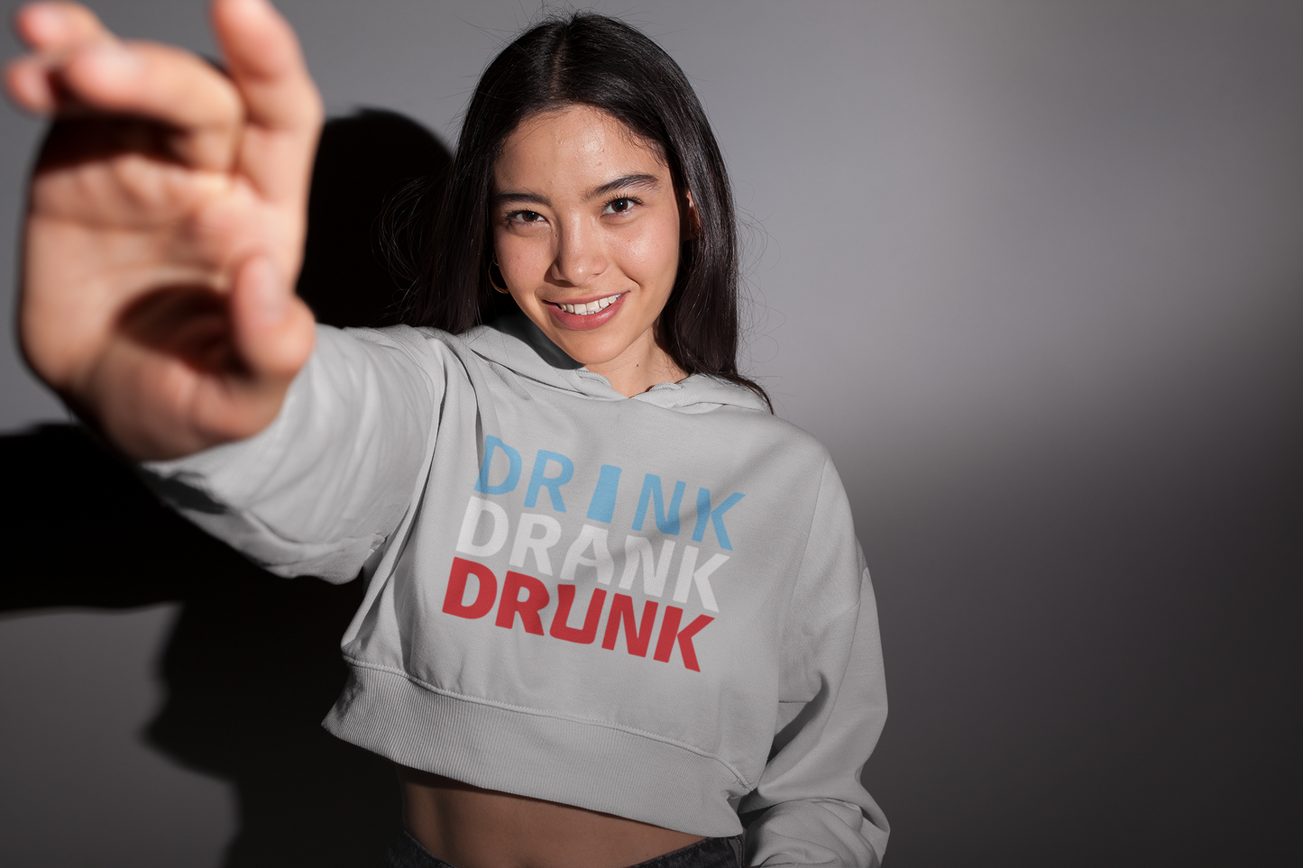 DRINK DRANK DRUNK | Crop Hoodie