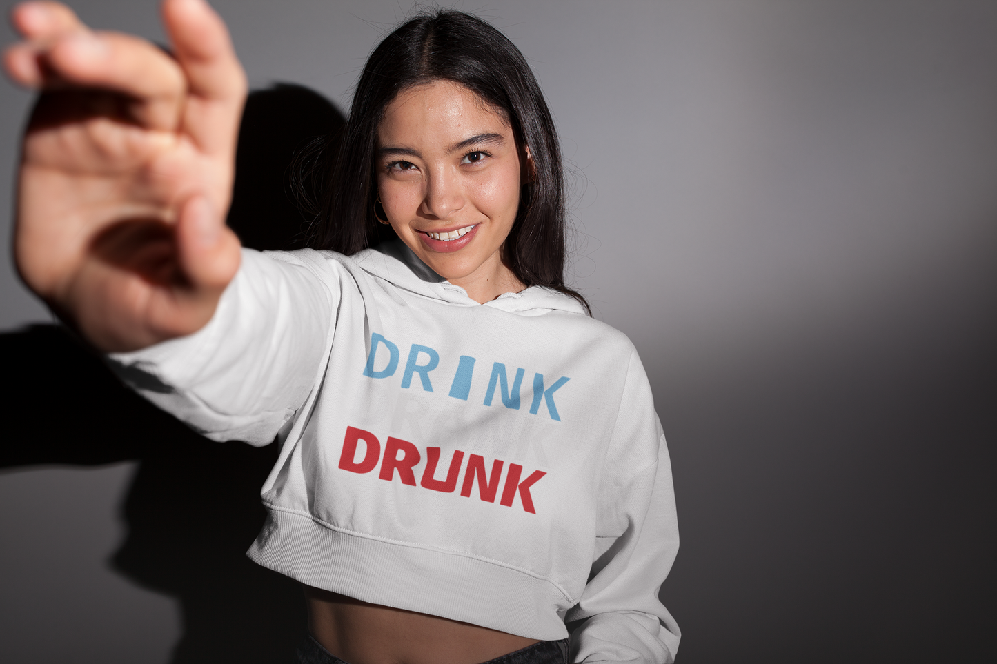 DRINK DRANK DRUNK | Crop Hoodie