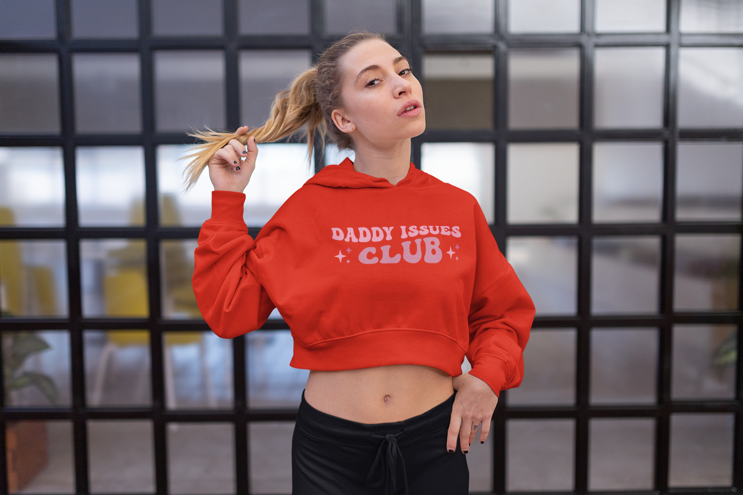 DADDY ISSUES CLUB | Crop Hoodie