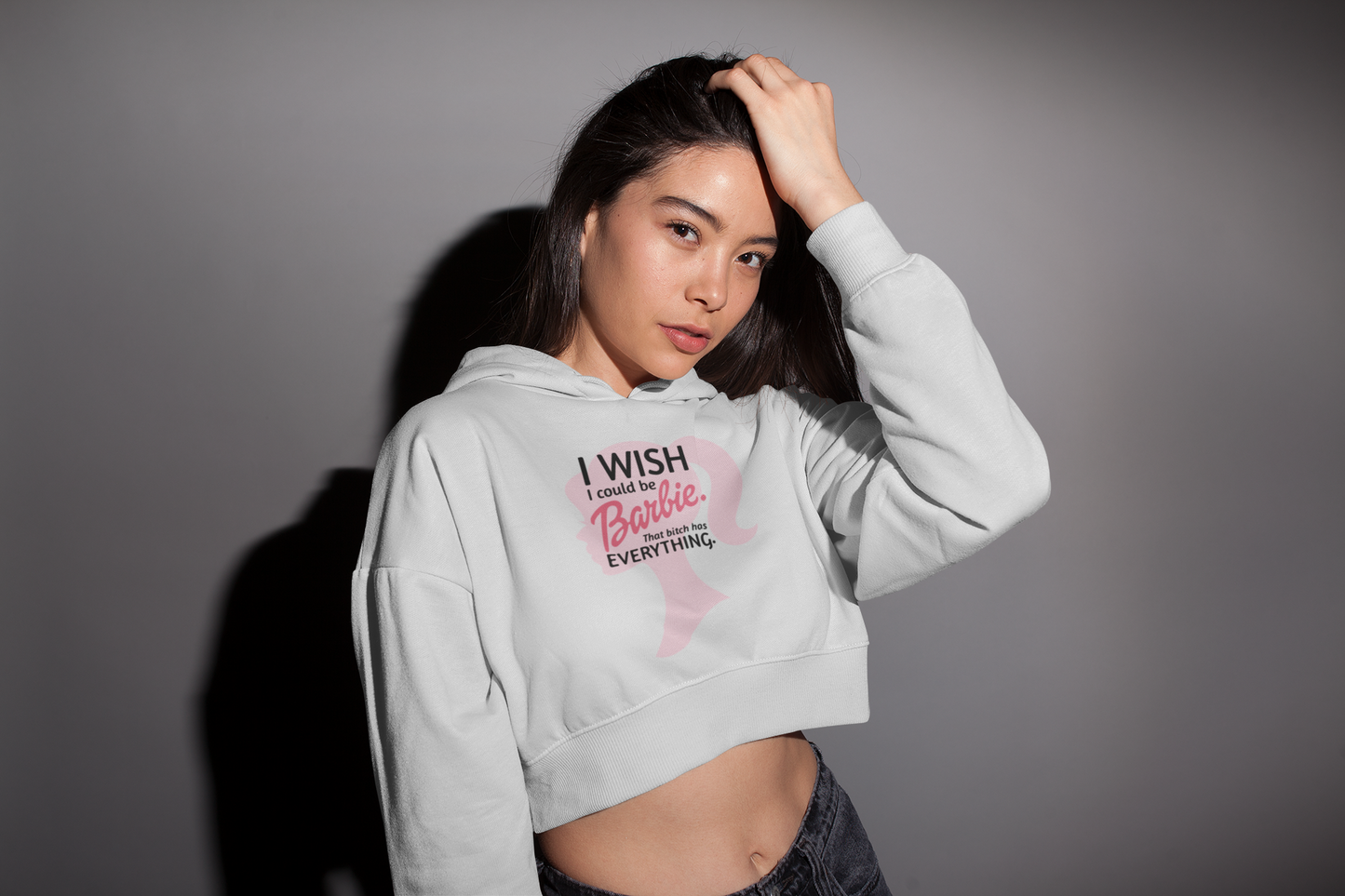 WISH I WAS BARBIE | Crop Hoodie