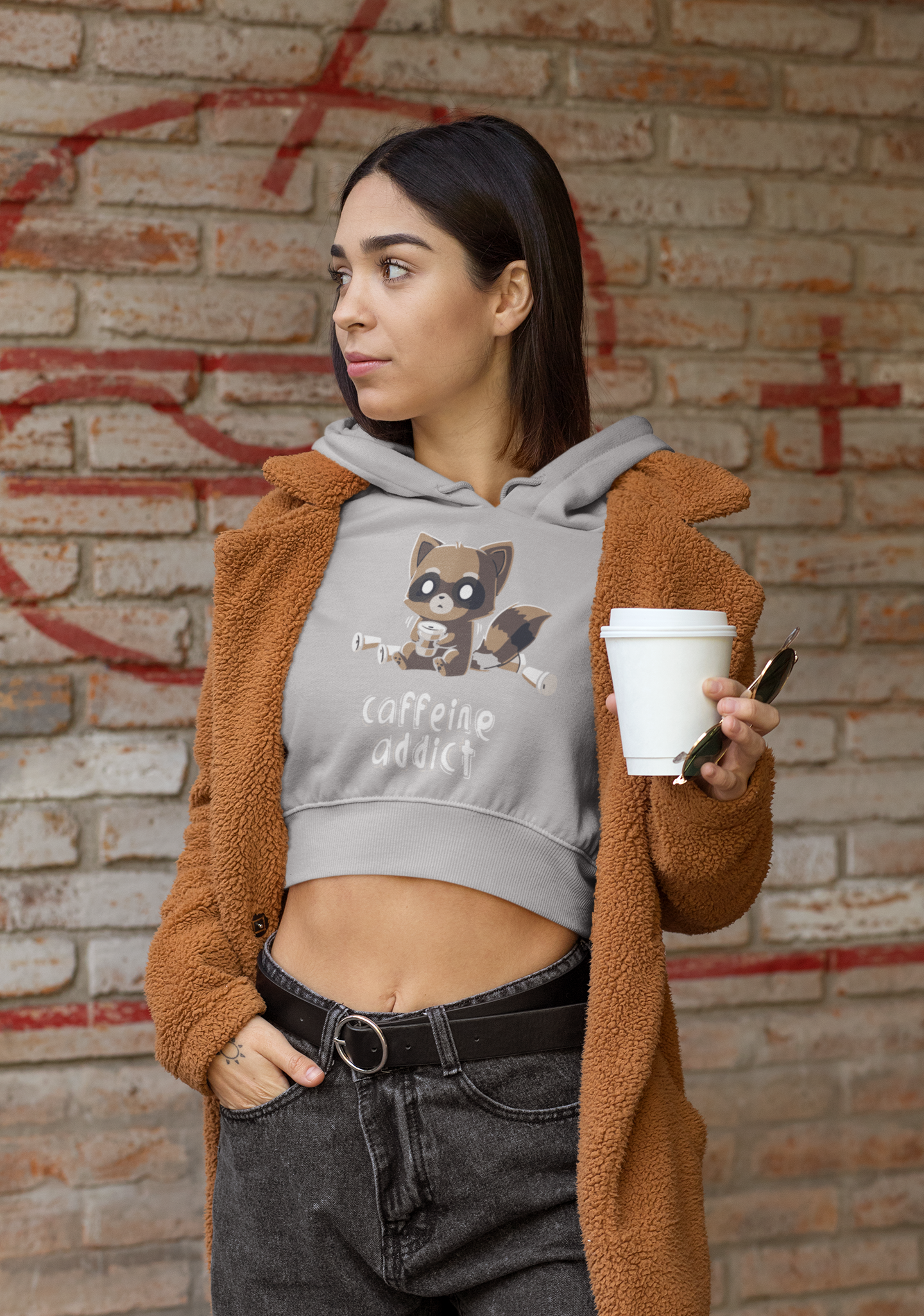 CAFFIENE ADDICT | Crop Hoodie