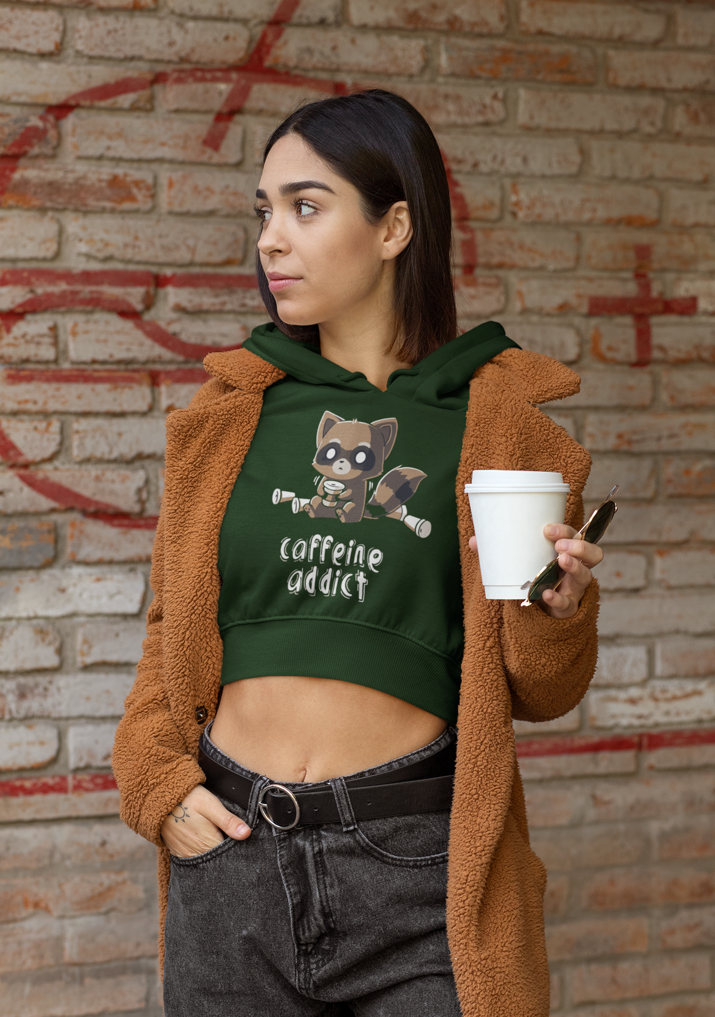 CAFFIENE ADDICT | Crop Hoodie