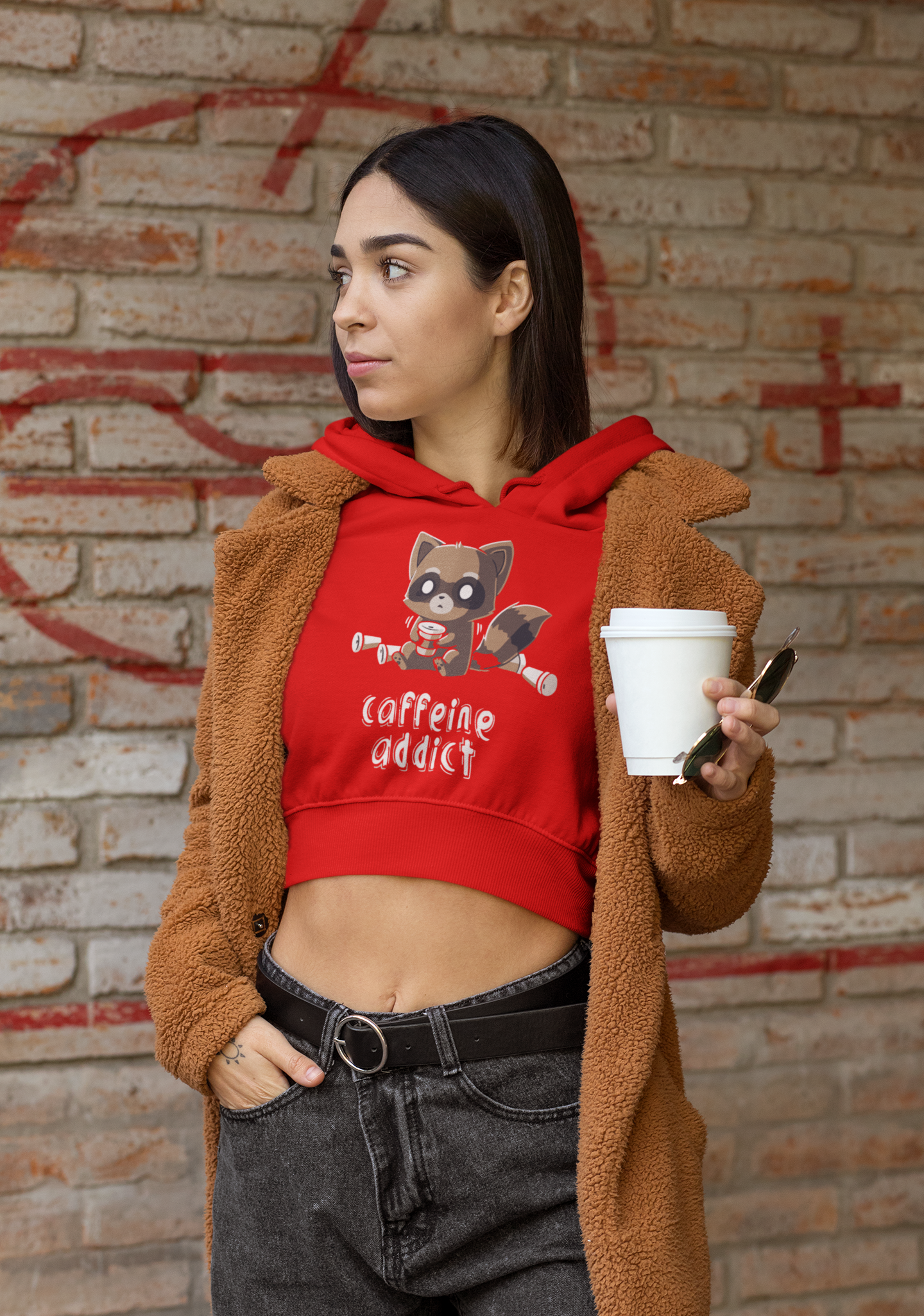 CAFFIENE ADDICT | Crop Hoodie