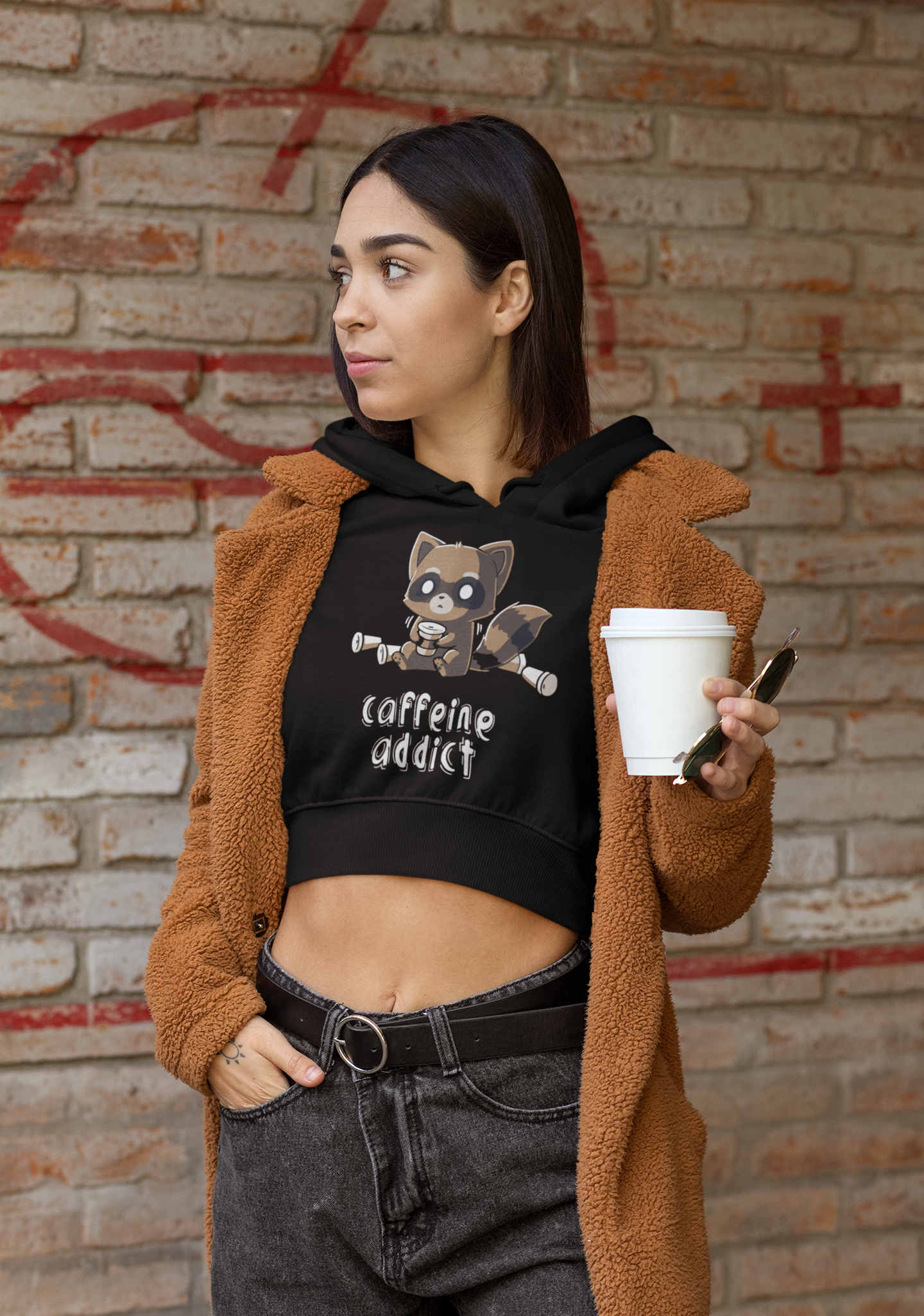 CAFFIENE ADDICT | Crop Hoodie