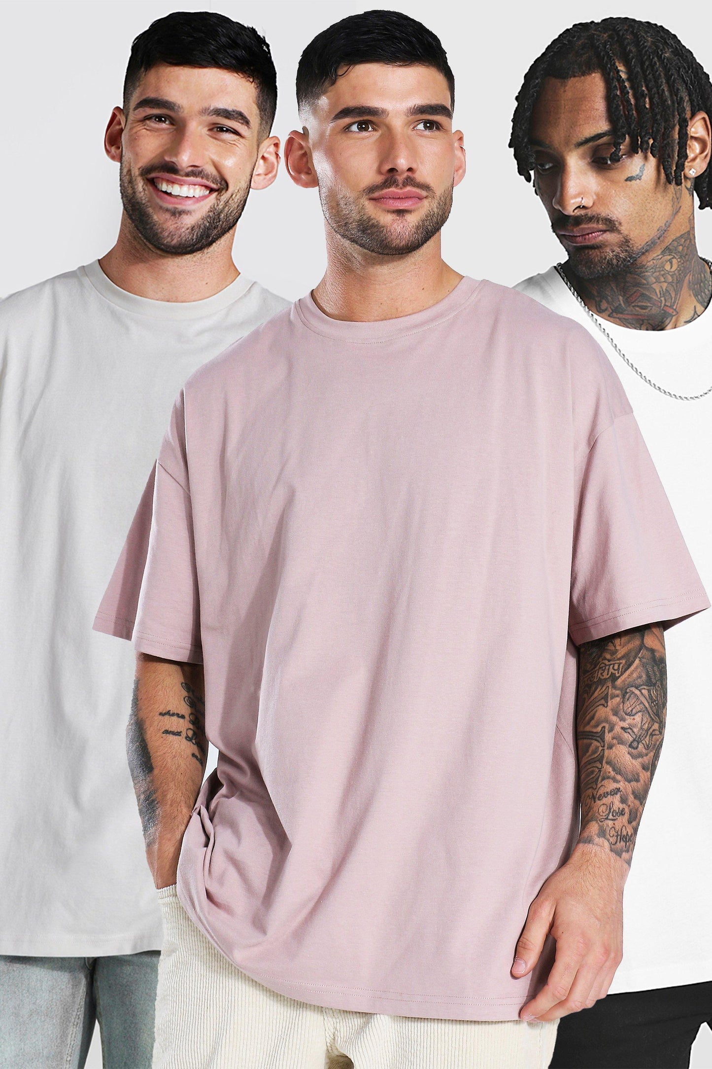 Oversized T-Shirts : Unisex Plain & Solid (Multiple Colors and Sizes)